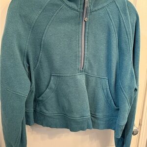 Lululemon Scuba Crop Teal Half-Zip M/L